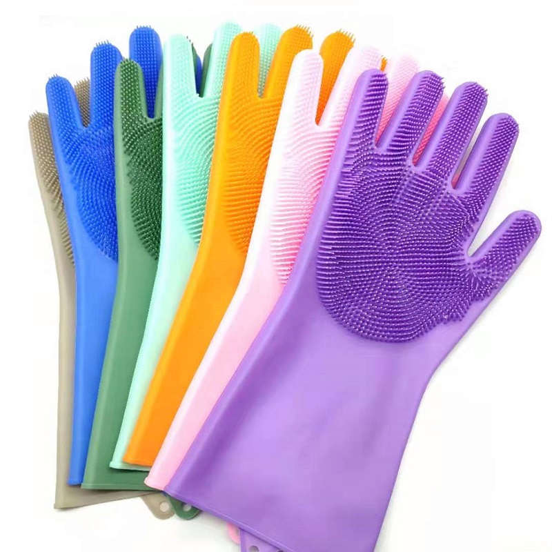 Lanon Wahoo Liquid Silicone Heat Resistant Gloves, Food Contact Grade, Waterproof, Purple, Size 8